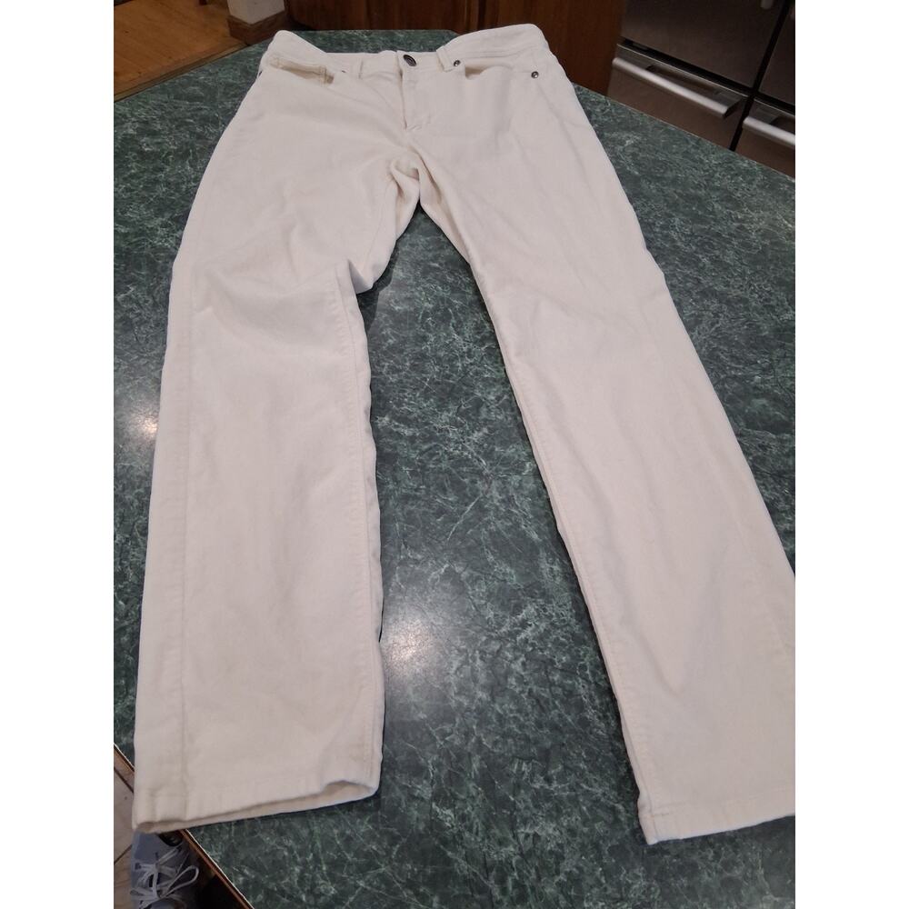 J Jill Pants Womens Size 5 Off White Skinny Velour Soft Stretchy Holiday Casual